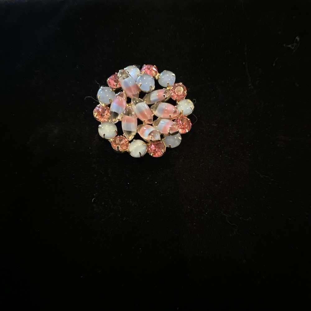 Vtg Juliana Candy Corn Glass Cabochon Stones Brooch missing pin on back - Picture 3 of 4